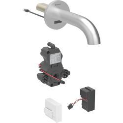Geberit Piave lavabo bataryası, ankastre, elektrikli, sıva altı fonksiyon kutusu ile 8x22x8 cm Paslanmaz çelik görünümü 116.282.SN.1