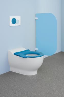 Geberit Bambini yere oturan çocuk klozeti, alçak tip, Rimfree, klozet kapağı için 33,5x53x36,5 cm Beyaz uygulama örneği