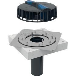 Geberit Pluvia bağlantı flanşlı çatı süzgeci, çatı izolasyon folyoları için Drenaj kapasitesi=1–25l/s