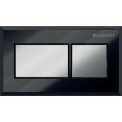 Geberit uzaktan kumanda, pnömatik, 2 kademeli deşarj için, Sigma 8 cm gömme rezervuar için, gömme basma butonu koyu siyah 116.053.KV.1
