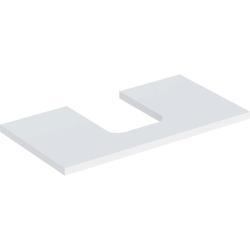 Geberit ONE lavabo tezgahı, kesitli, kabuk şekilli çanak lavabo için 89,4x47,3x3,2 cm Beyaz / Mat B=89.4cm boyalı Açıklık=Orta