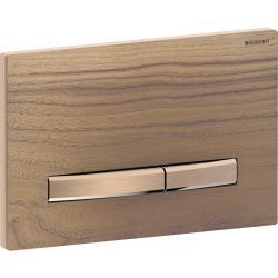 Geberit 2 kademeli deşarj için Sigma50 kare kumanda kapağı, metal 24,6x1,4x16,4 cm Montaj plakası, Tuş: bronz rengi 115.670.JX.2