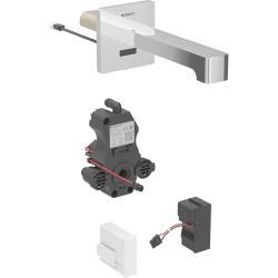 Geberit Brenta lavabo bataryası, ankastre, elektrikli, sıva altı fonksiyon kutusu ile 8x17x8 cm Krom / Parlak L=17cm Mikser=Mikserli