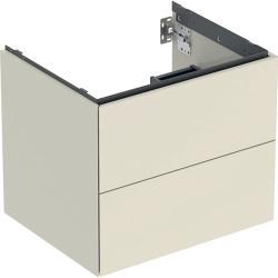 Geberit ONE lavabo dolabı, çift çekmeceli 59,2x47x50,4 cm Kum Grisi / Parlak