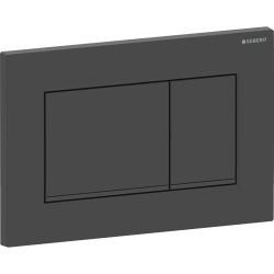 Geberit 2 kademeli deşarj için Sigma20 kare kumanda kapağı 24,6x1,2x16,4 cm Mat siyah / Tasarım çizgileri: siyah / parlak