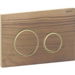 Geberit 2 kademeli deşarj için Sigma50 yuvarlak kumanda kapağı, metal rengi 24,6x1,4x16,4 cm Montaj plakası: Pirinç 115.652.JX.1