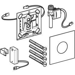 Geberit Elektronik deşarj tetiklemeli pisuvar deşarj kontrolü, pilli, tip 40 kör kapak, yuvarlak 12,5x0,4x12,5 cm kum grisi / Parlak cam