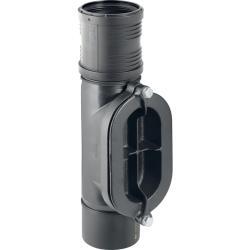 Geberit Silent-PP oval servis açıklığı olan 90° temizleme kapağı Siyah d=110mm