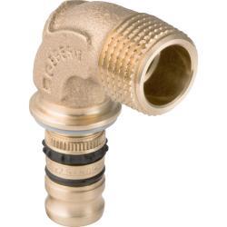 Geberit Dış dişli Mepla 90° geçiş dirseği Malzeme=Kurşunsuz tunç d=20mm R=3/4″