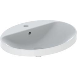 Geberit VariForm oval tezgah üstü lavabo, batarya banklı 60x48x17,8 cm Lavabo: beyaz 500.725.01.2