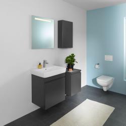 Geberit Option Basic aydınlatmalı ayna, köşeli tasarım, üst tarafı ışıklandırmalı 40x3,2x70 cm Eloksallı alüminyum uygulama örneği