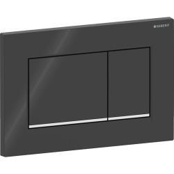 Geberit 2 kademeli deşarj için Sigma20 kare kumanda kapağı 24,6x1,2x16,4 cm siyah / parlak / Tasarım çizgileri: krom / parlak