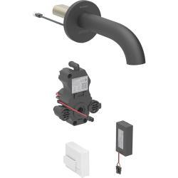 Geberit Piave lavabo bataryası, ankastre, pilli, sıva altı fonksiyon kutusu için 8x22x8 cm Mat siyah L=22cm Mikser=Mikserli