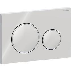 Geberit 2 kademeli deşarj için Sigma20 yuvarlak kumanda kapağı 24,6x1,2x16,4 cm krom / parlak / Tasarım halkası: Mat krom