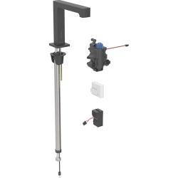 Geberit Brenta lavabo bataryası, tezgah üstü, elektrikli işletim, sıva altı fonksiyon kutusu için 5,5x19,5x16,1 cm Mat siyah 116.197.14.1