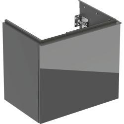 Geberit Acanto lavabo dolabı, tek çekmeceli ve bir iç çekmeceli, kısaltılmış çıkıntı 59,2x41,5x53,5 cm lav rengi / mat 503.008.JK.2