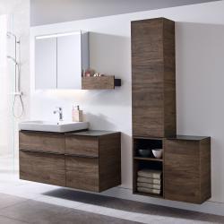 Geberit Smyle köşeli tasarımlı lavabo dolabı, çift çekmeceli 58,4x47x61,7 cm beyaz / parlak / Batarya kolu: beyaz / mat uygulama örneği