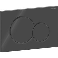 Geberit 2 kademeli deşarj için Sigma01 yuvarlak kumanda kapağı 24,6x1,3x16,4 cm Siyah / Parlak