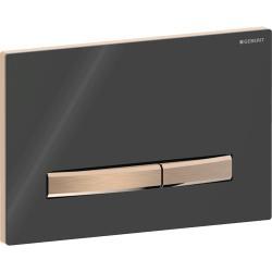 Geberit 2 kademeli deşarj için Sigma50 kare kumanda kapağı, metal 24,6x1,3x16,4 cm Montaj plakası, Tuş: bronz rengi 115.670.DW.2