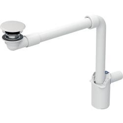Geberit Yer tasarruflu, dar tasarımlı, lavabo sifonu, serbest çıkışlı ve kapaklı, yatay çıkış, ONE lavabo için, dikey çıkış Beyaz d=40mm G=1 1/4″