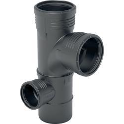 Geberit Silent-PP 87,5° sol kombi köşe çatal dirseği Siyah d=110mm d1=110mm d2=75mm