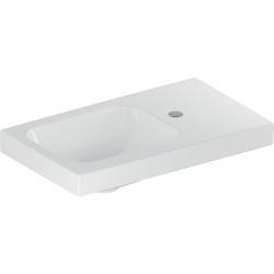 Geberit Sağ depolama alanlı iCon Light küçük lavabo 53x31x13 cm Beyaz 53x13x31cm Batarya deliği=Sağ Taşma=Yok Etajer alanı=Sağ