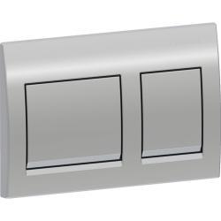 Geberit 2 kademeli deşarj için Alpha25 kare kumanda kapağı 21,3x1,6x14,2 cm Krom / Parlak