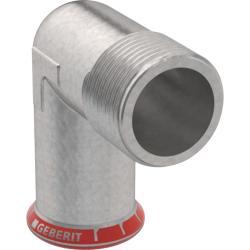 Geberit Mapress Karbon Çeliği dış dişli 90° geçiş dirsek d=12mm R=3/8″