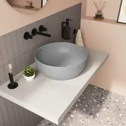 VitrA Outline Çanak Lavabo, 40x40 cm Mat Taş Gri — 5992B476-0016 uygulama örneği