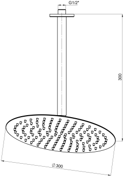 GPD Ankastre Duş Başlığı (Tavandan Ø300) 30 cm Krom