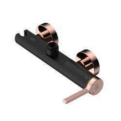 GPD Gildo Üstten Çıkışlı Duş Bataryası Siyah Rose Gold