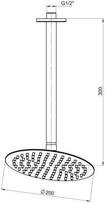 GPD Ankastre Duş Başlığı (Tavandan Ø200) 20 cm Siyah uygulama örneği