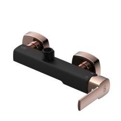 GPD Pedra Üstten Çıkışlı Duş Bataryası Siyah Rose Gold