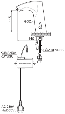 GPD Fotoselli Lavabo Bataryası Krom