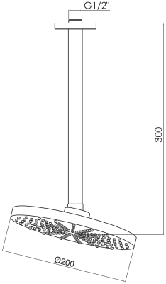 GPD Ankastre Duş Başlığı (Tavandan Ø200) 20 cm Krom uygulama örneği