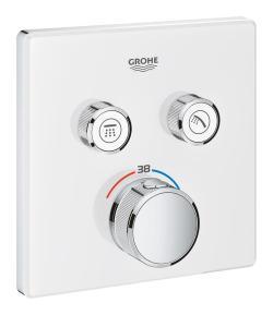 GROHE Grohtherm SmartControl Çift valfli akış kontrollü, ankastre termostatik duş bataryası Beyaz, krom 29156LS0