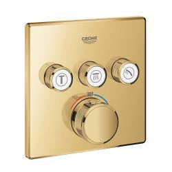 GROHE Grohtherm SmartControl Üç valfli akış kontrollü, ankastre termostatik duş bataryası Altın Cool Sunrise 29126GL0