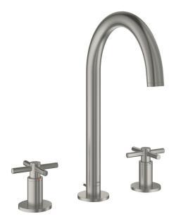 GROHE Atrio 3 delikli lavabo bataryası L-Boyut Paslanmaz Çelik Satin Steel