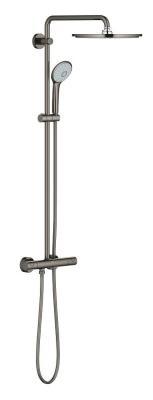 GROHE Euphoria System 310 Duvara monte termostatik bataryalı duş sistemi Antrasit Hard Graphite