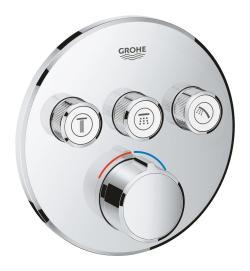 GROHE SmartControl 3 valfli akış kontrollü ankastre duş bataryası Krom 29146000