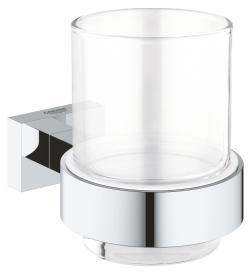 GROHE Essentials Cube Tutamaçlı cam fırçalık Krom