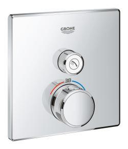 GROHE Grohtherm SmartControl Tek valfli akış kontrollü, ankastre termostatik duş bataryası Krom 29123000