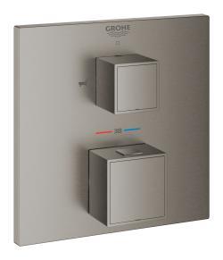 GROHE Grohtherm Cube Çift yönlü ankastre termostatik banyo bataryası Antrasit Brushed Hard Graphite