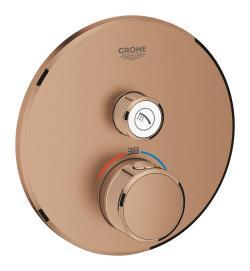 GROHE Grohtherm SmartControl Tek valfli akış kontrollü, ankastre termostatik duş bataryası Bronz Brushed Warm Sunset 29118DL0