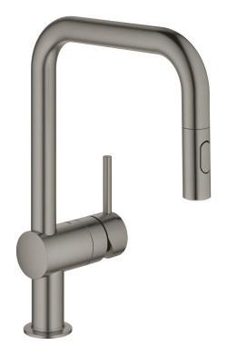 GROHE Minta Tek kumandalı eviye bataryası Antrasit Brushed Hard Graphite 32322AL2