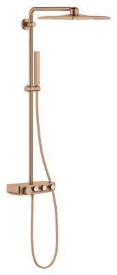 GROHE Euphoria SmartControl System 310 Cube Duvara monte termostatik bataryalı duş sistemi Bronz Brushed Warm Sunset