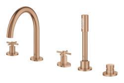 GROHE Atrio 5 delikli küvet bataryası Bronz Brushed Warm Sunset 29408DL0