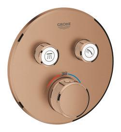 GROHE Grohtherm SmartControl Çift valfli akış kontrollü, ankastre termostatik duş bataryası Bronz Brushed Warm Sunset 29119DL0