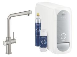 GROHE Blue Home L-tipi Başlangıç Kiti Supersteel Infinity Kaplama