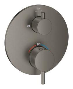GROHE Atrio Çift yönlü ankastre termostatik banyo bataryası Antrasit Brushed Hard Graphite